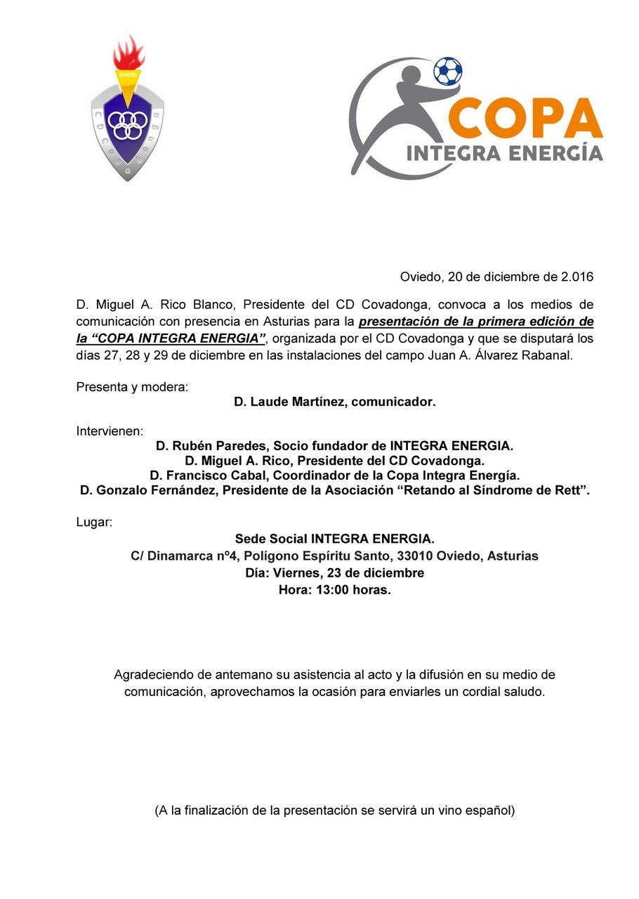 Presentación de la Copa Integra Energía 